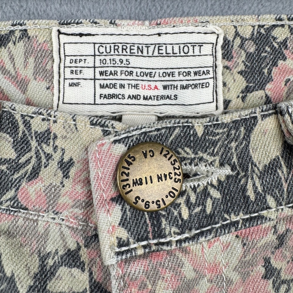 Current Elliott Floral Print Jeans Size‎ 25 Stiletto Phoenix Skinny Denim - Picture 3 of 9